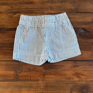 Blue and White Striped Shorts